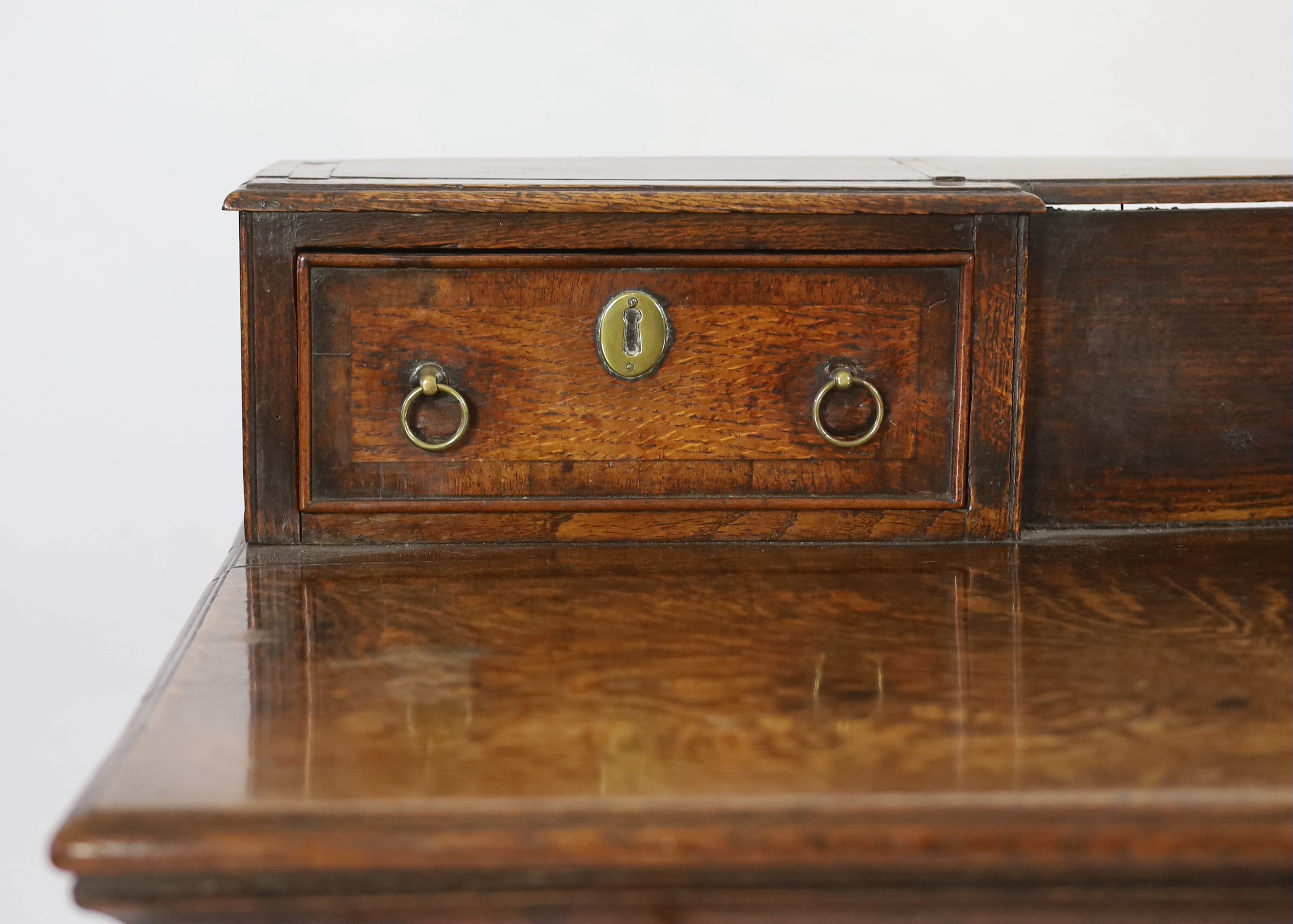 A late 18th century oak dresser base